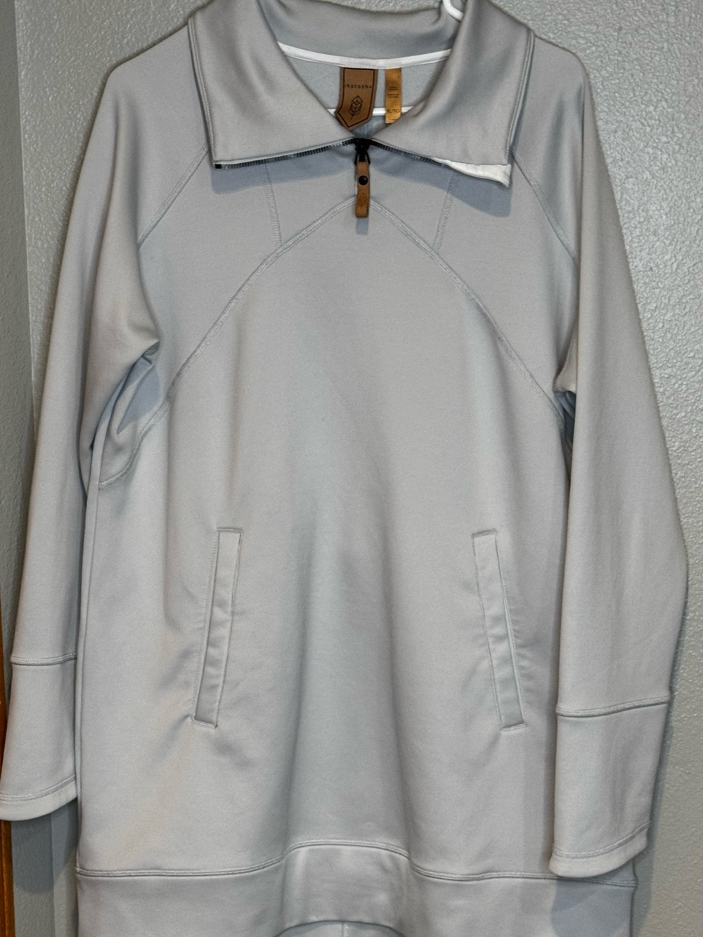Women’s Light Gray Quarter-Zip Pullover Hoodie by Indygena